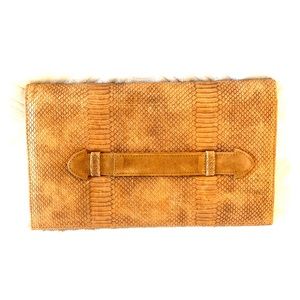 House of Harlow oversized leather clutch